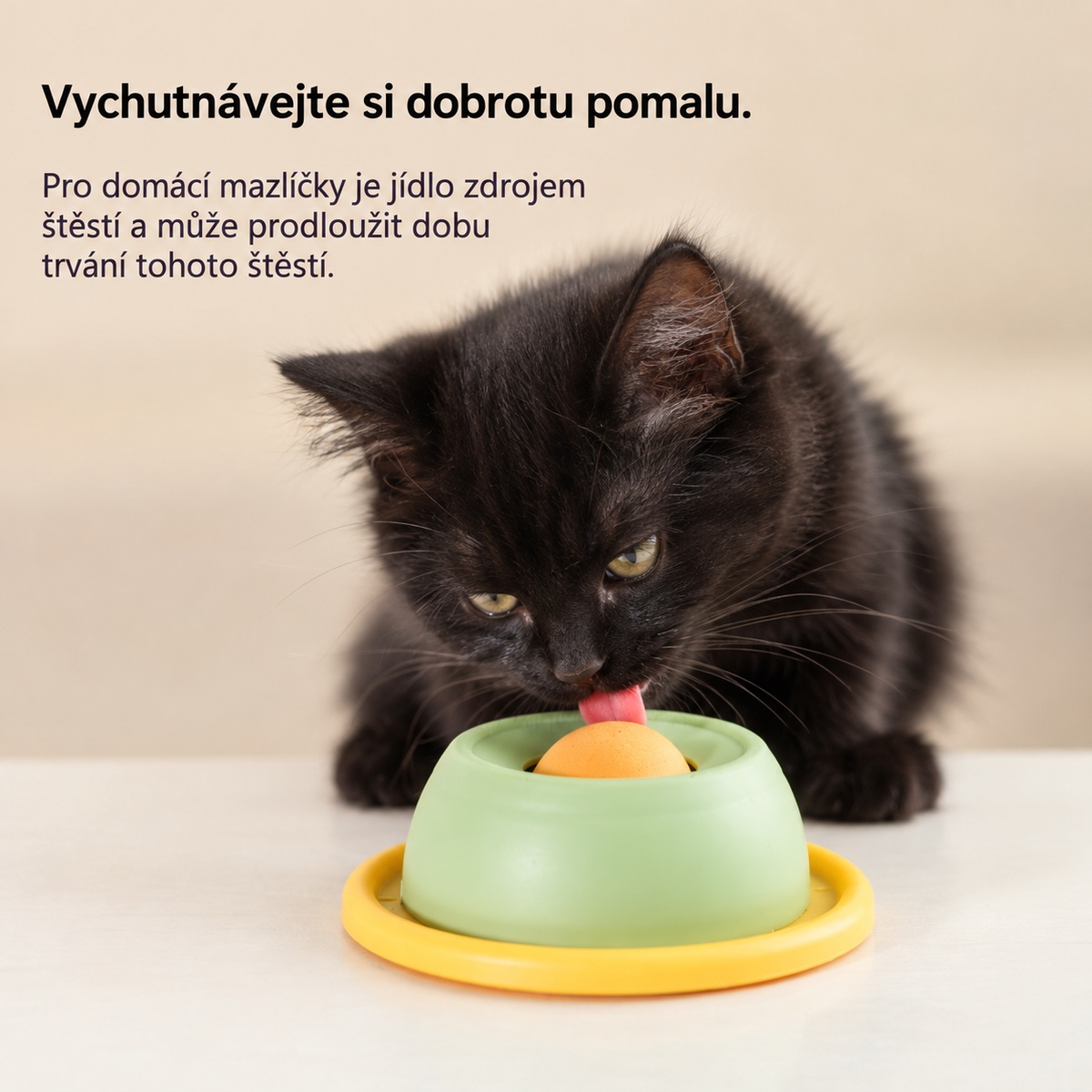 Lízací miska pro kočky proti převrácení – pomalé krmení