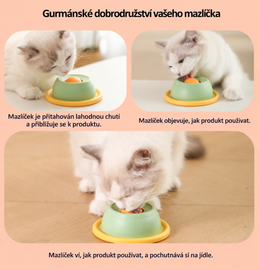 Lízací miska pro kočky proti převrácení – pomalé krmení