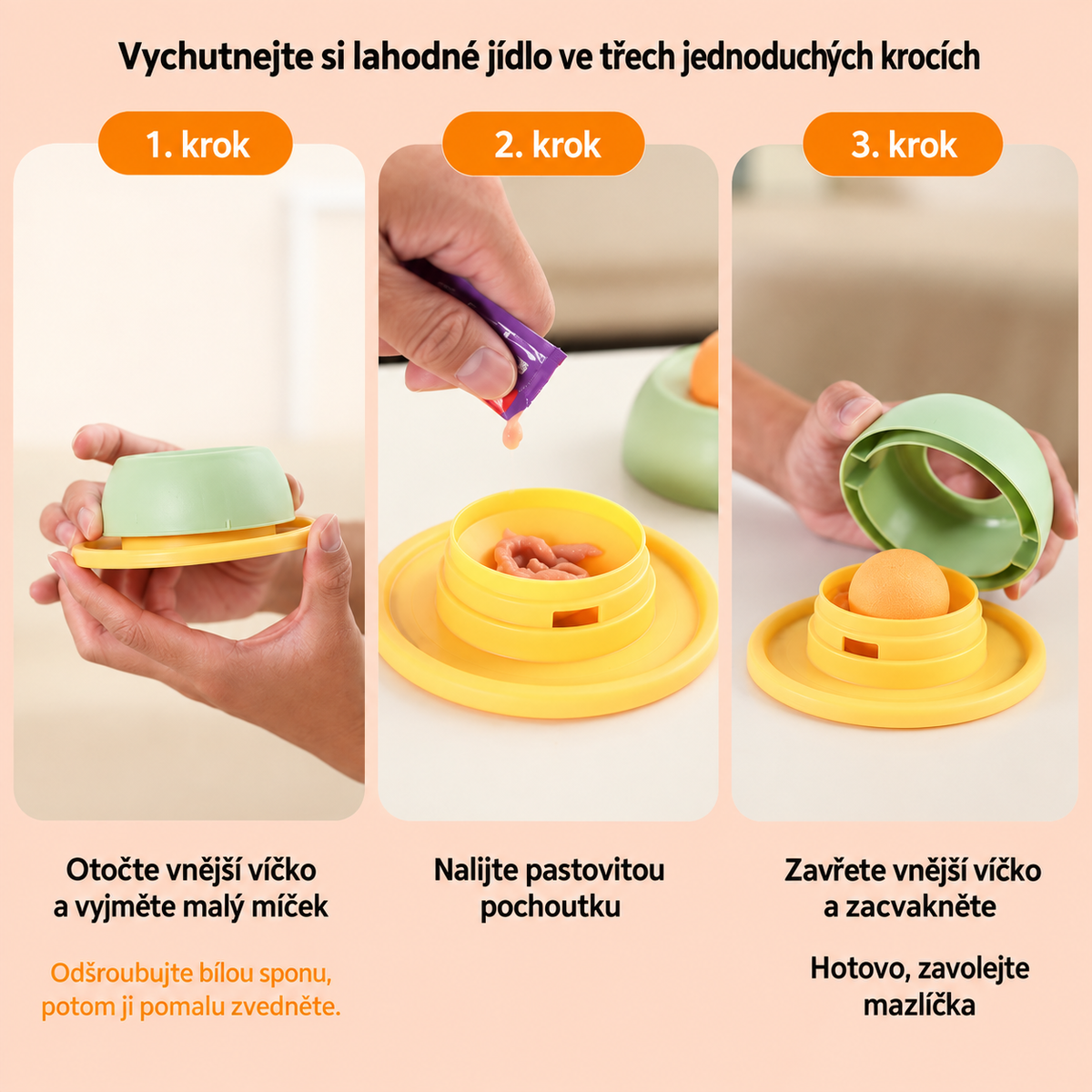 Lízací miska pro kočky proti převrácení – pomalé krmení