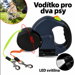 Retractable Dog Leash For Small Dogs Reflective Dual Pet Leash Lead 360 Swivel No Double Dog Walking Leash With Lights Pet Products